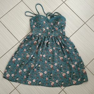 Blue floral dress with pockets